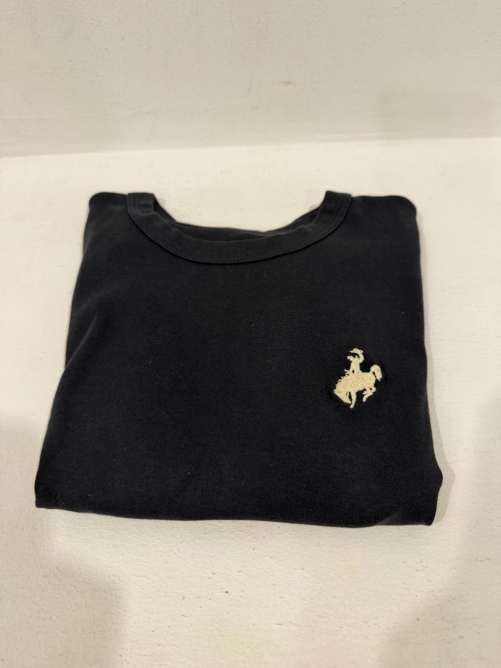 Cherry LA Black Crop Top with Cream Embroidered Logo